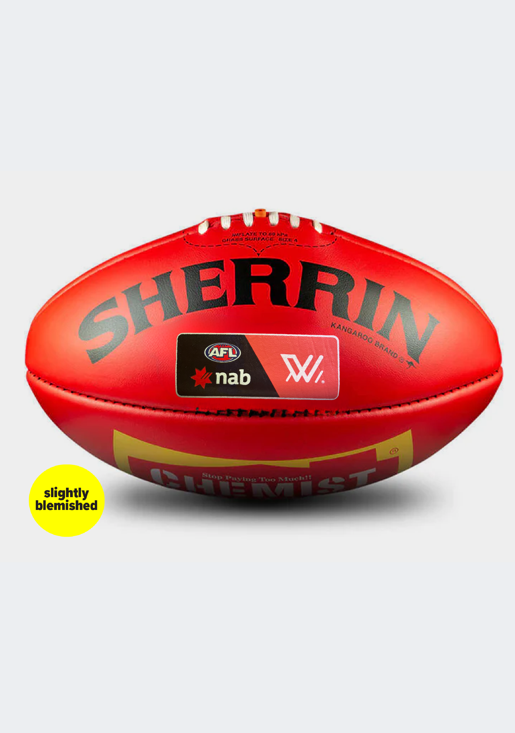 Sherrin KB Red Blemish AFLW Leather Game Ball