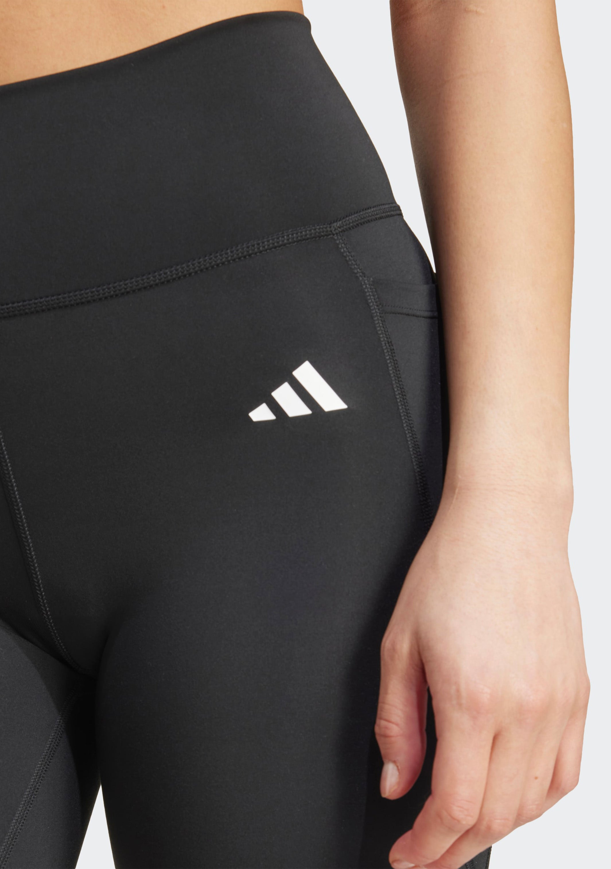 Adidas Women's Optime Essentials Stash Pocket 7-Inch Short Leggings