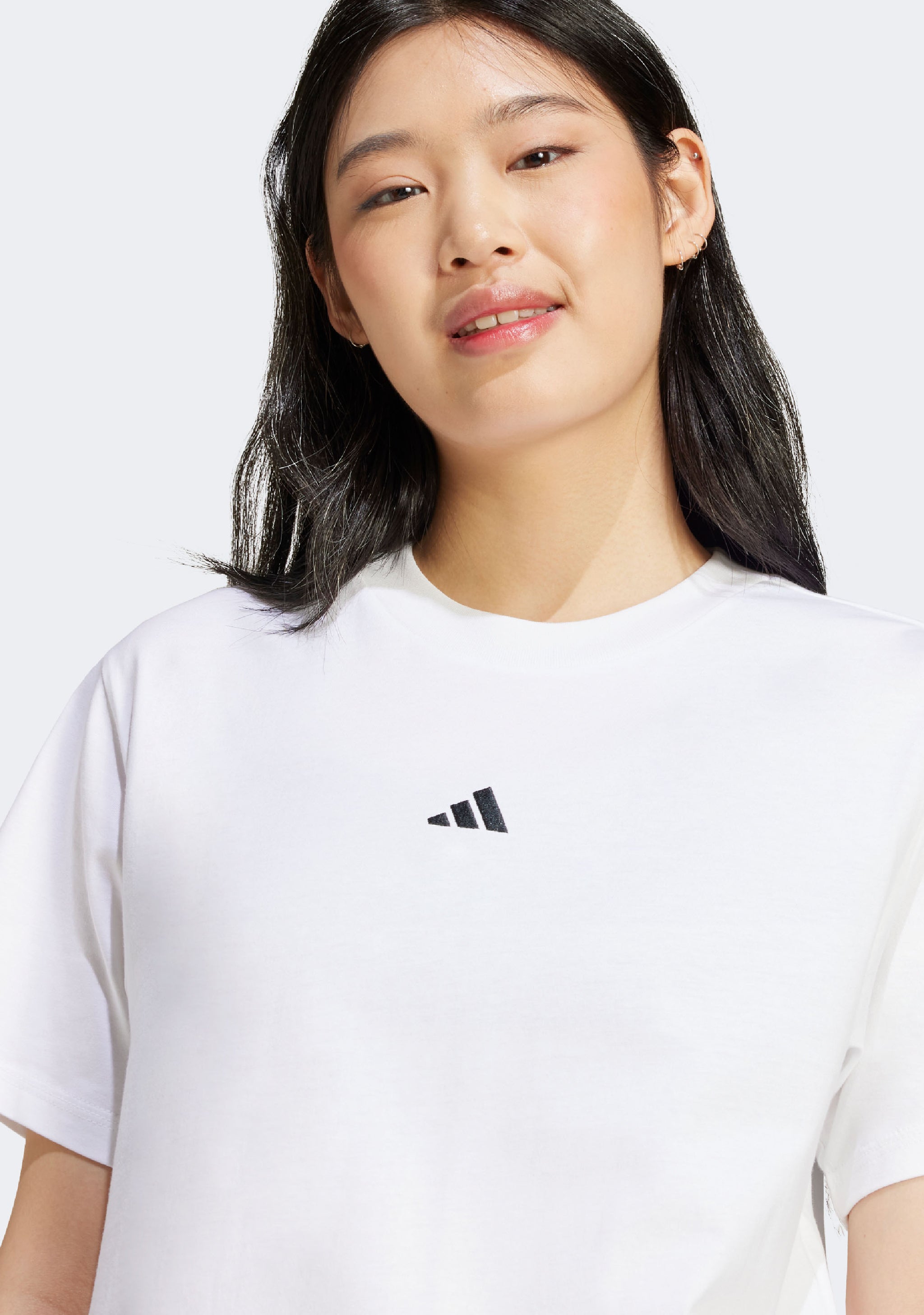 Adidas Women's Essentials Small Logo Cotton Tee