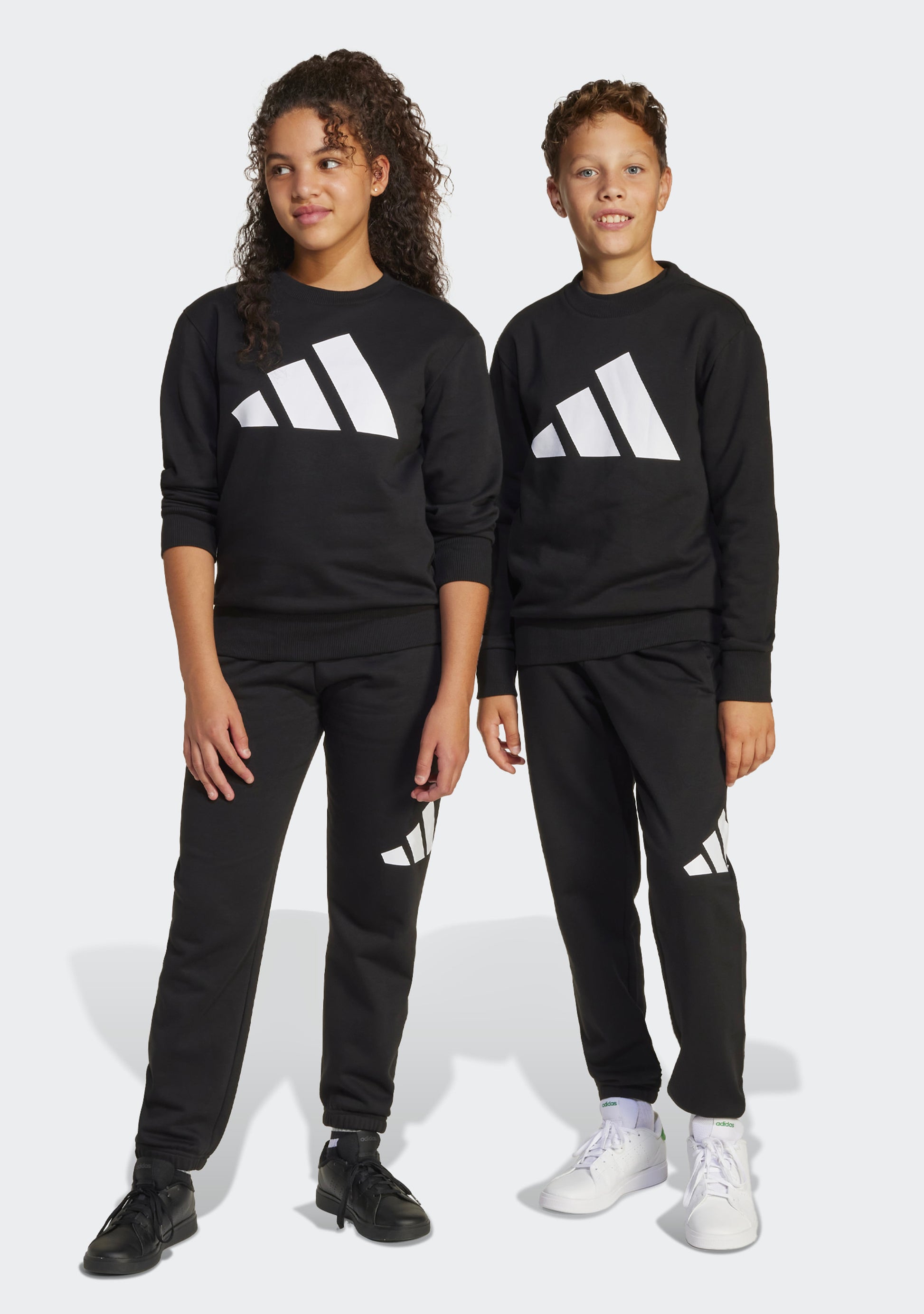 Adidas Kids' Big Logo Fleece Joggers and Crew Top Set