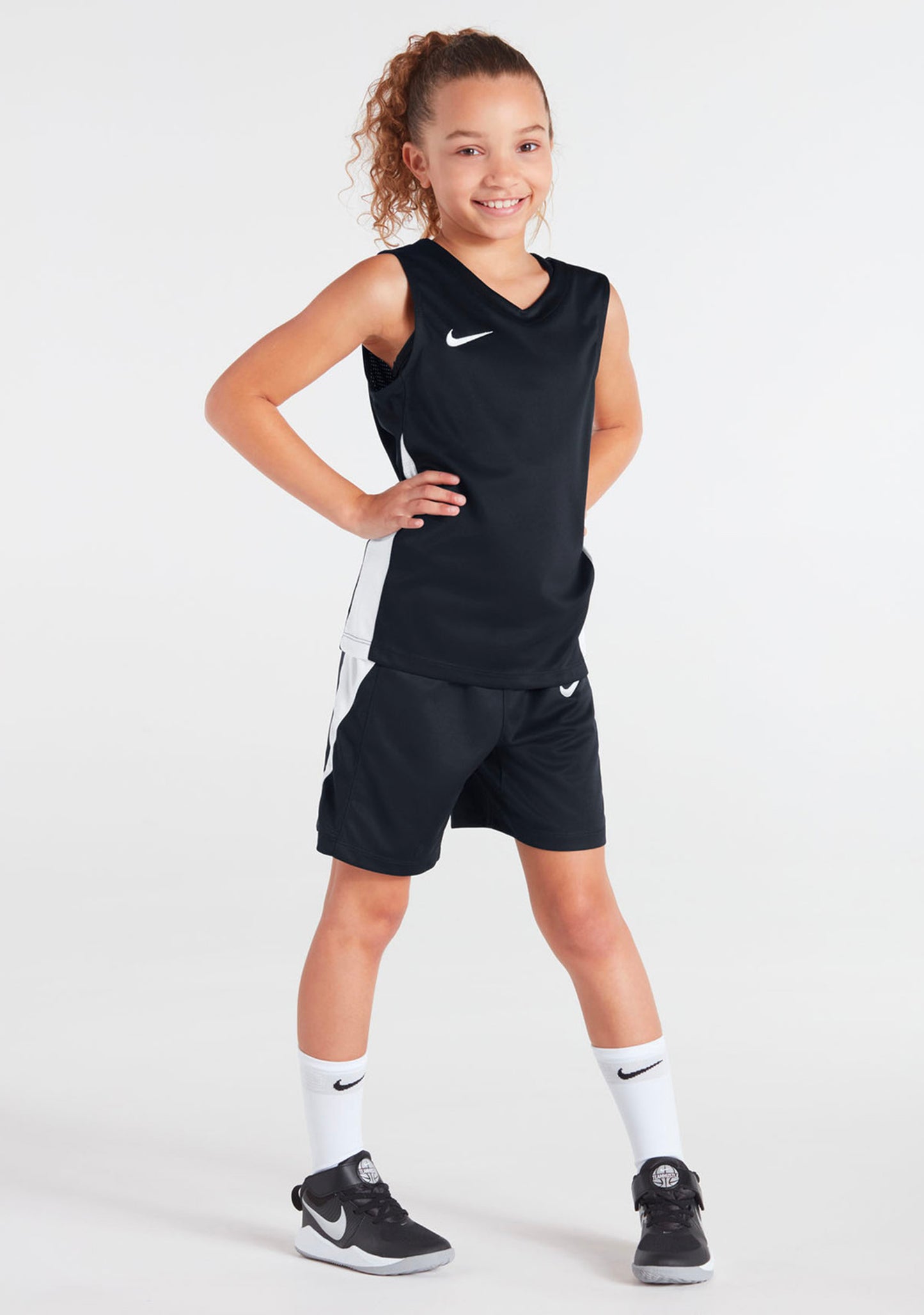 Nike Kids' Team Basketball Training Jersey - Black/White