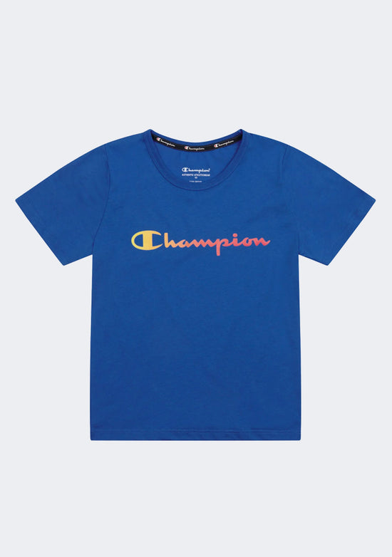 Champion Junior Ombre Script Tee Blue
