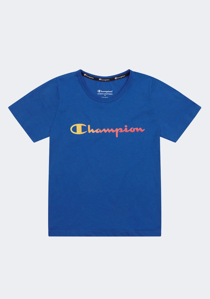 Champion Junior Ombre Script Tee Blue