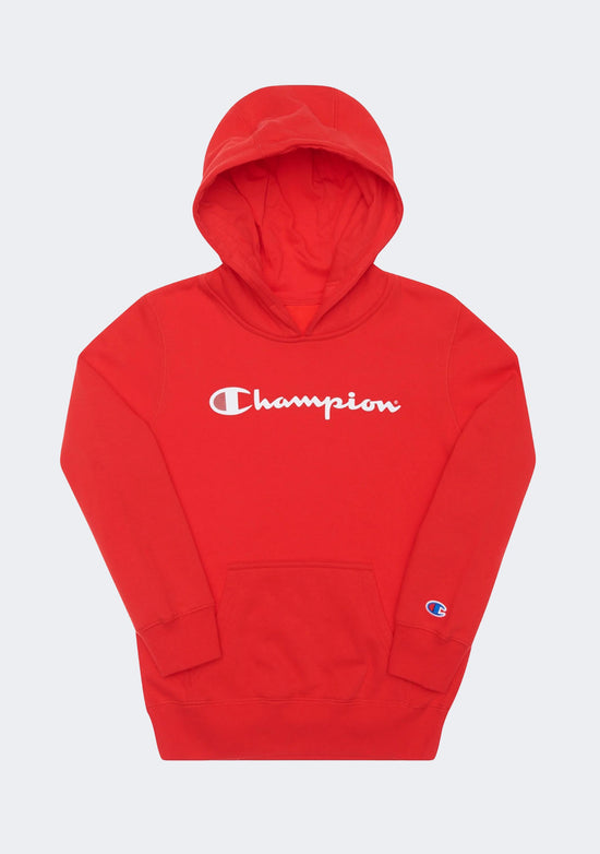 Champion Junior Script Hoodie Vermillion Red