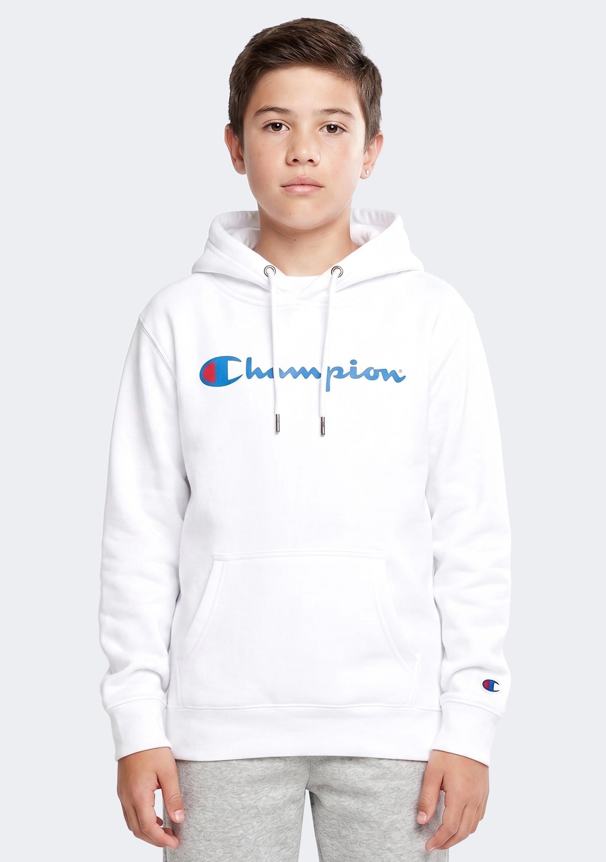 Champion Junior Script Hoodie White