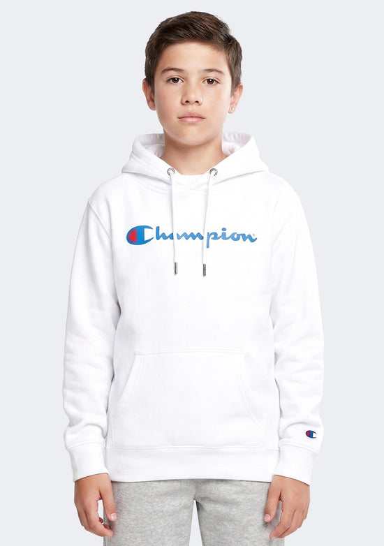 Champion Junior Script Hoodie White