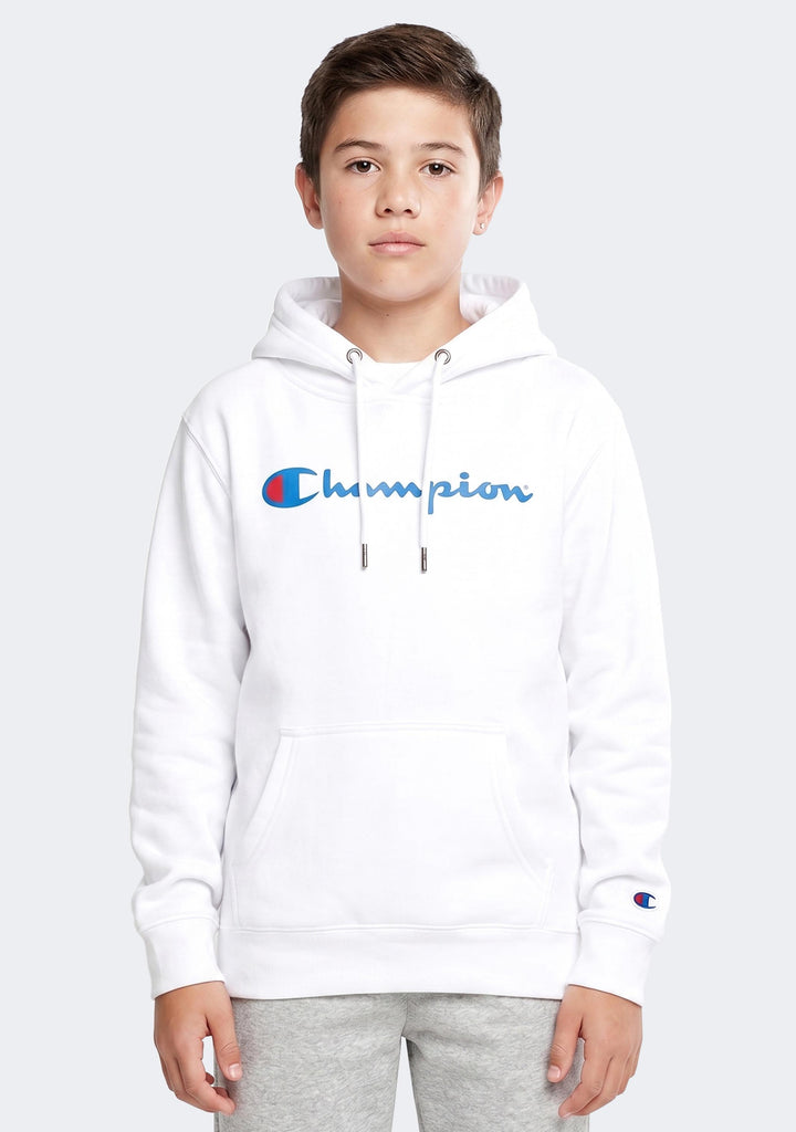 Champion Junior Script Hoodie White