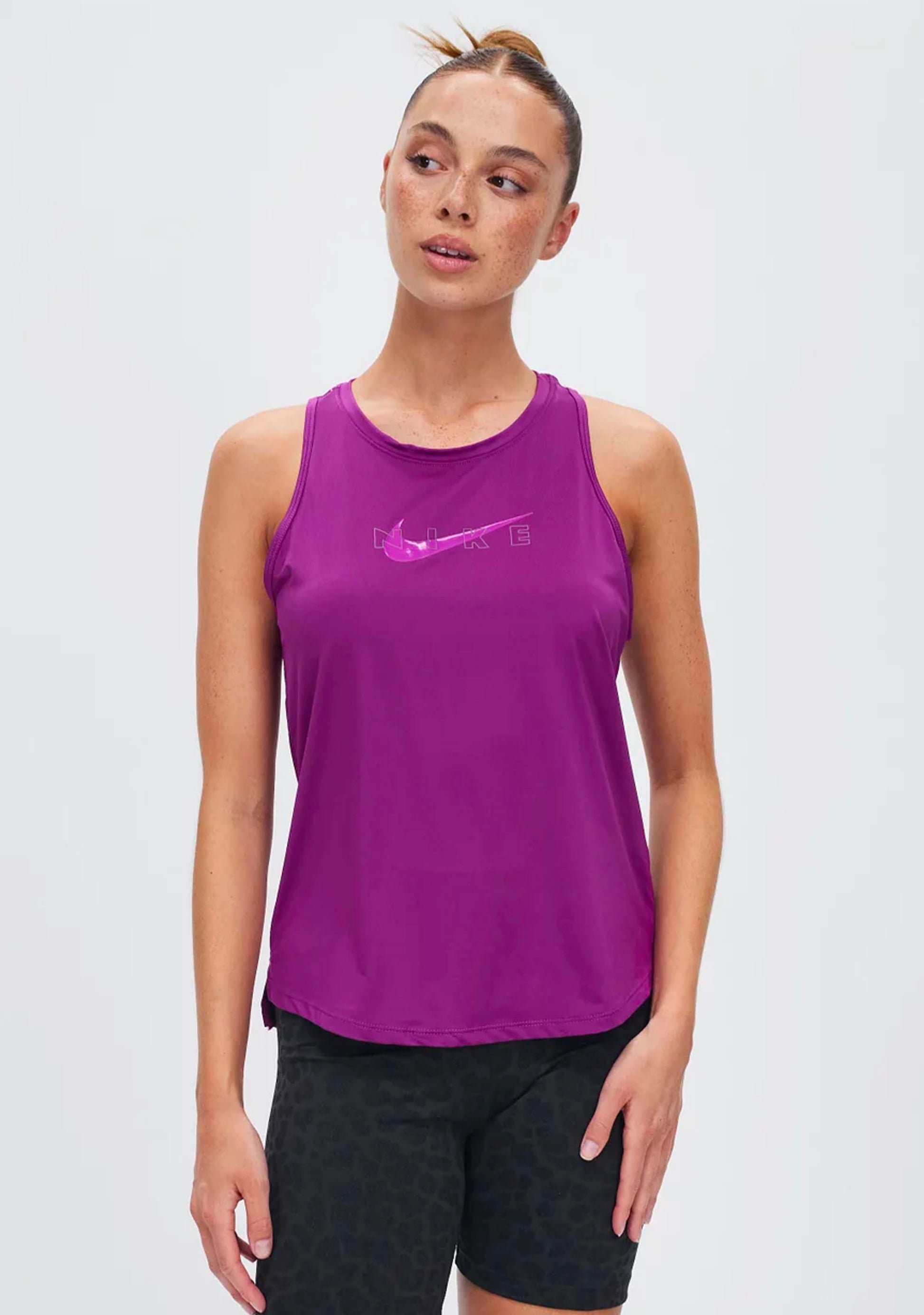 Nike Women’s Dri-Fit One Graphic Logo Tank Purple