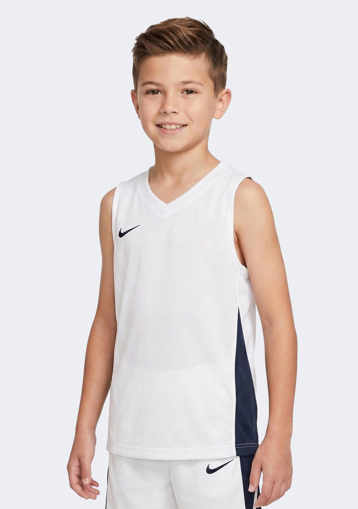 Nike Kids' Team Basketball Training Jersey - White/Navy