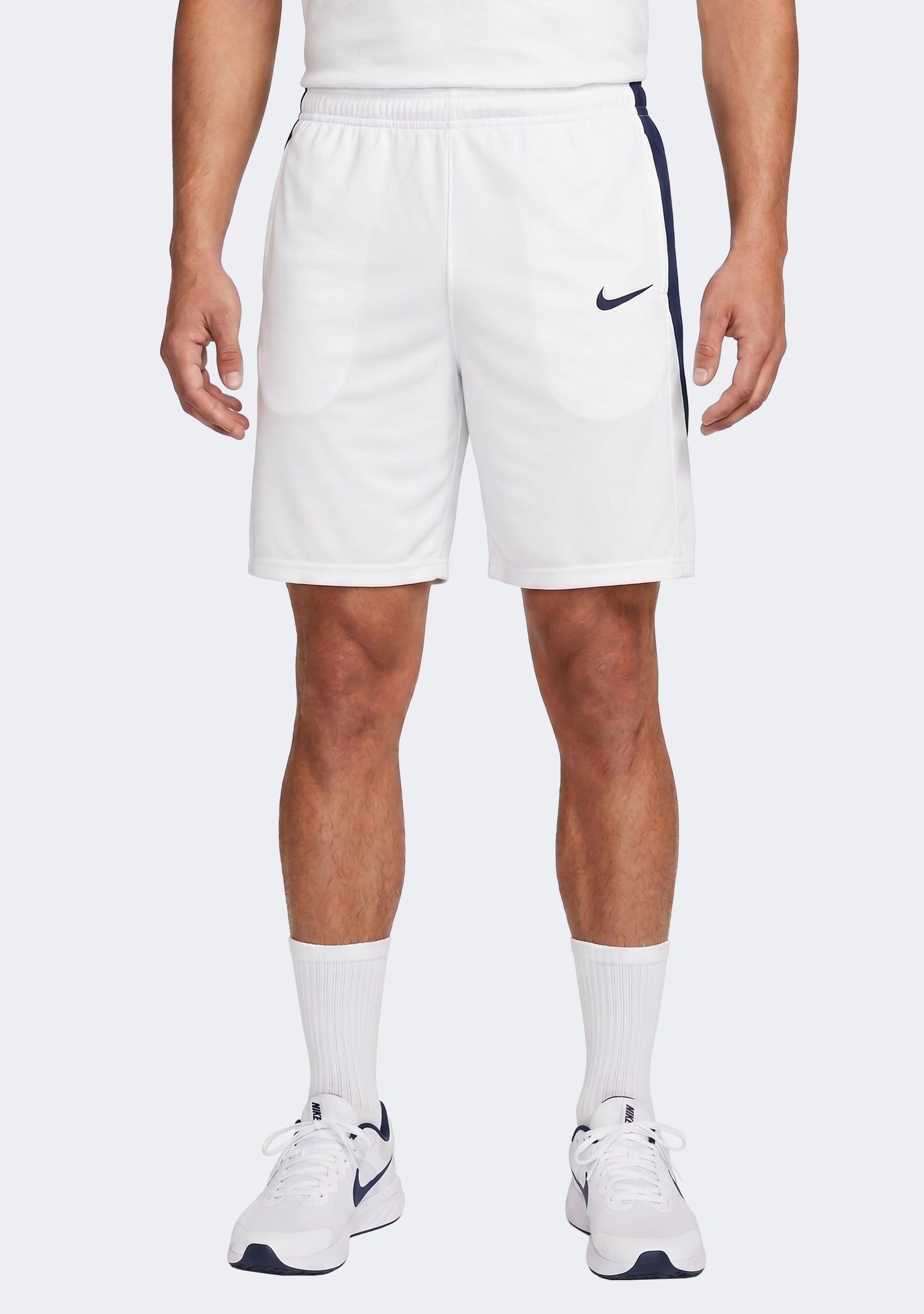 Nike Men's Team Basketball Stock Shorts - White/Navy