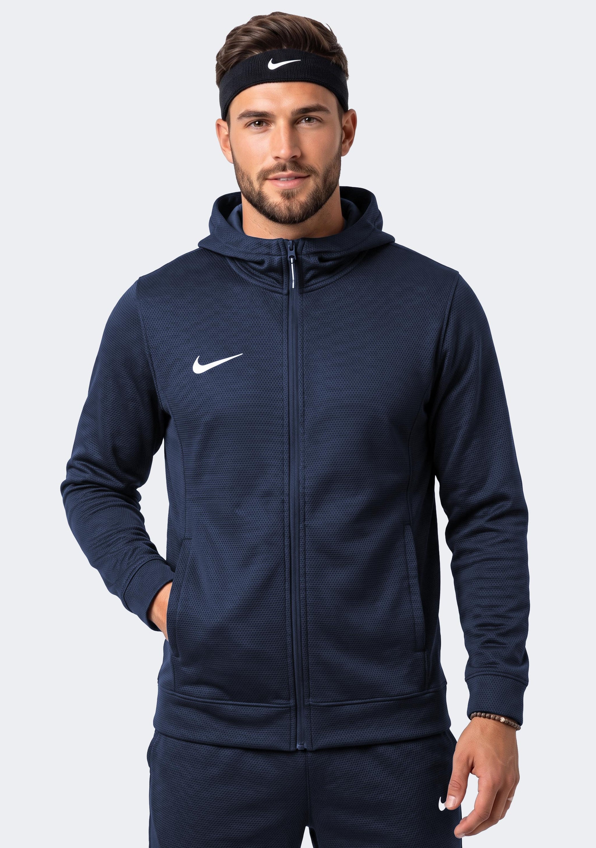 Nike Men's Team Basketball Full Zip Stock Hoodie Navy