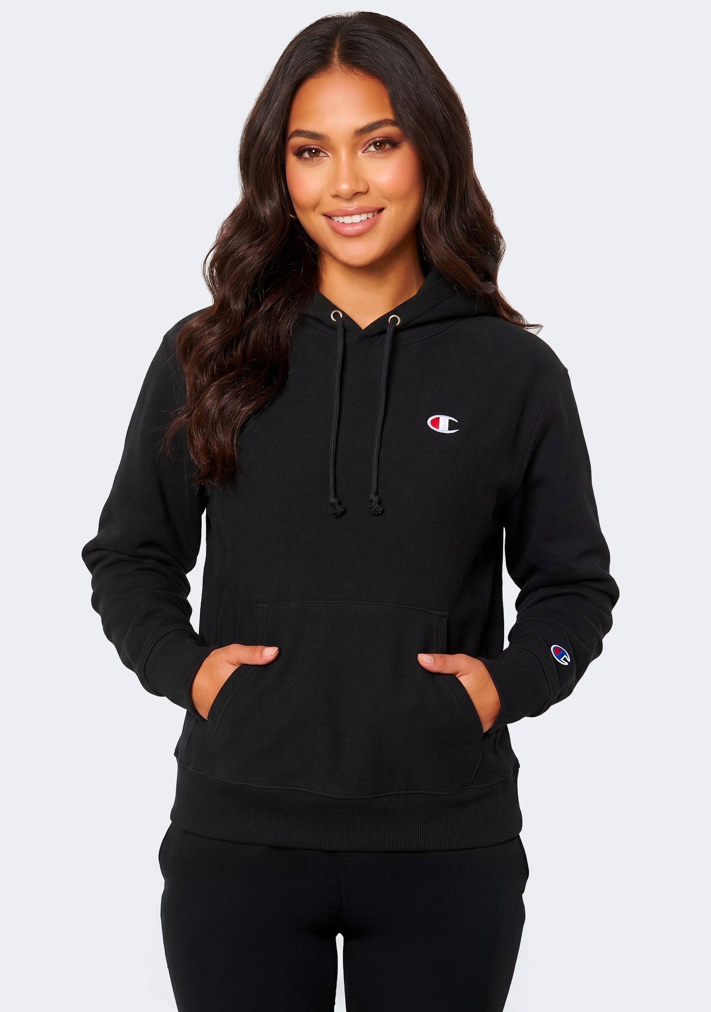 Champion Women’s Reverse Weave C Logo Regular Fit Hoodie Black