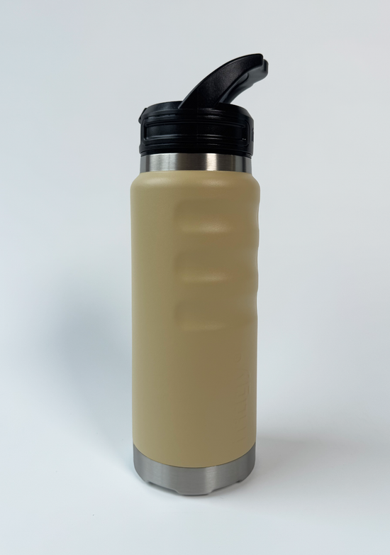 Fridgy 780ml Grip Range Sippy Lid Water Bottle Sandy Taupe