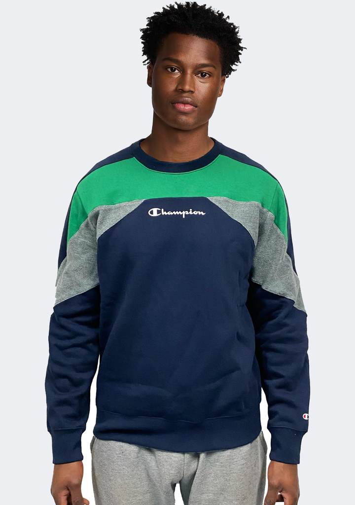 Champion Mens EU Colour Block Crew Navy