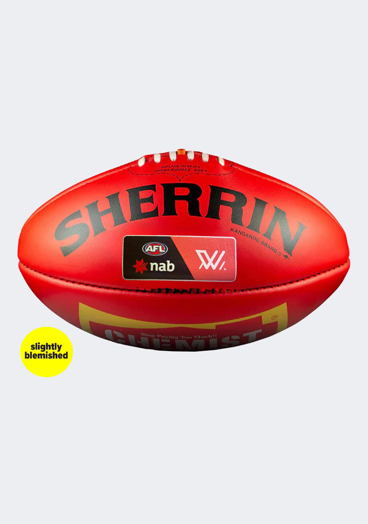 Sherrin KB Red Blemish AFLW Leather Game Ball