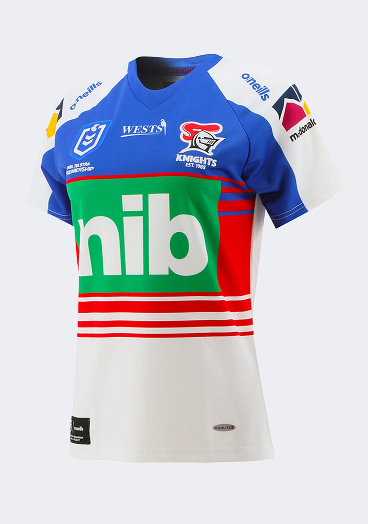 O'Neills Women's Newcastle Knights Replica Away Team Jersey White-Royal-Red