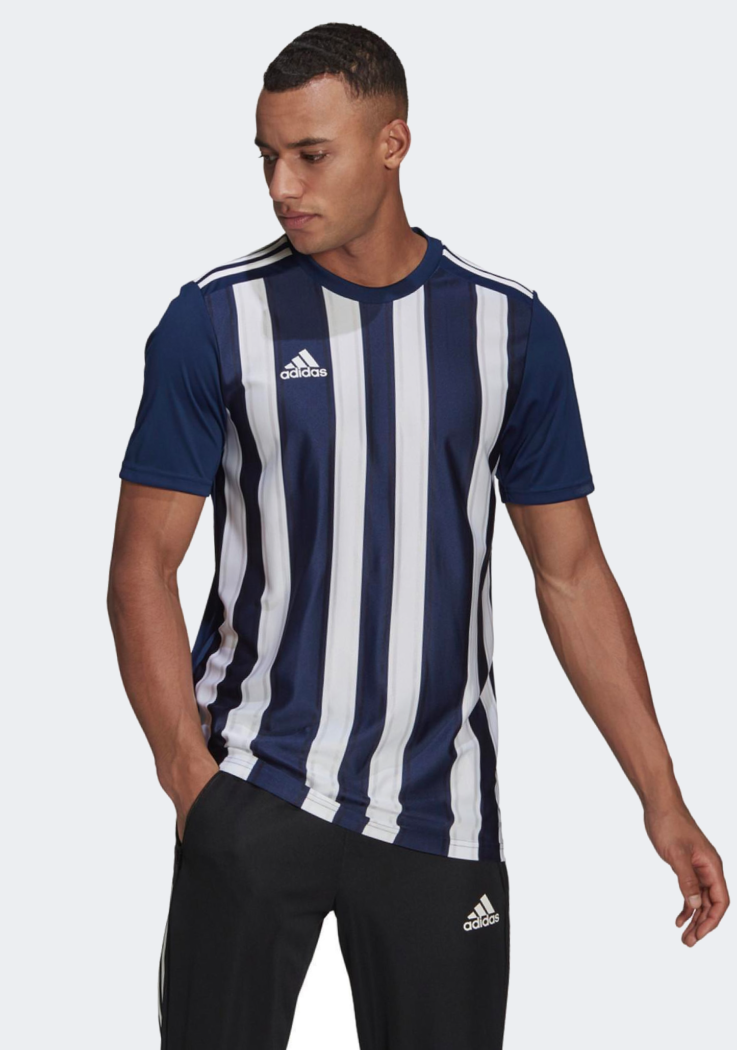 Adidas Mens Striped 21 Jersey Navy/White