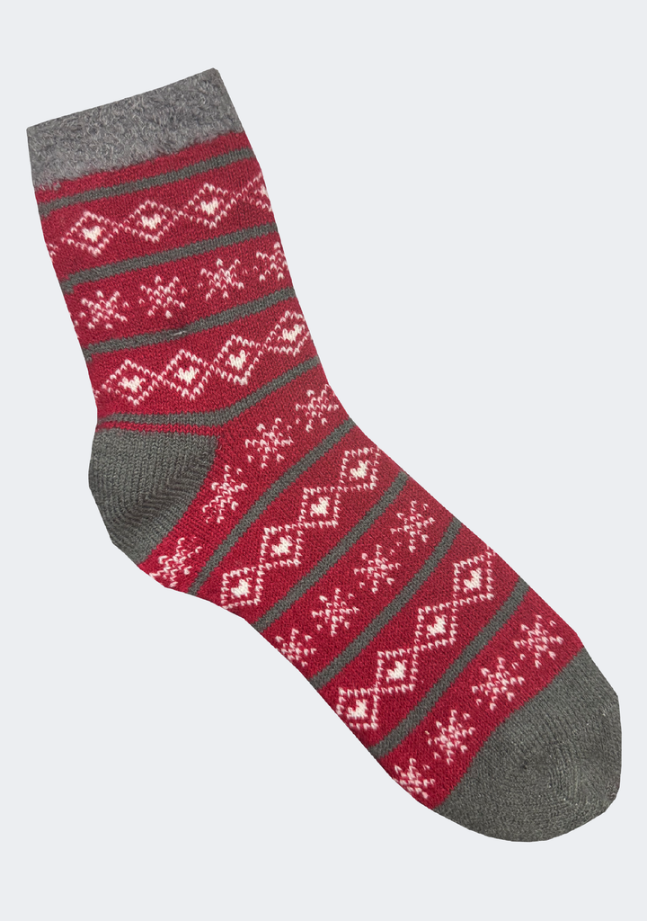 Sofsole Women’s Fireside Indoor Lodge Crew Socks Red