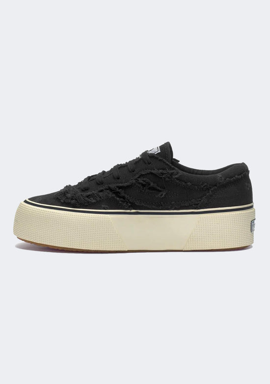 Superga 3041 Revolley Fringed Stone Washed Platform