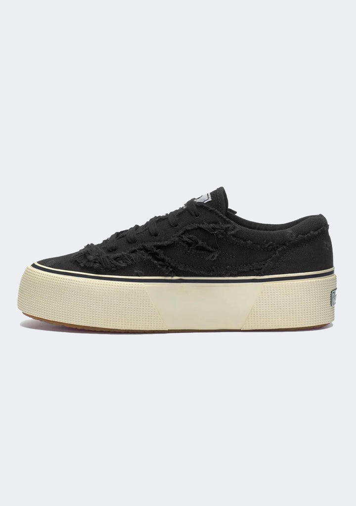 Superga 3041 Revolley Fringed Stone Washed Platform