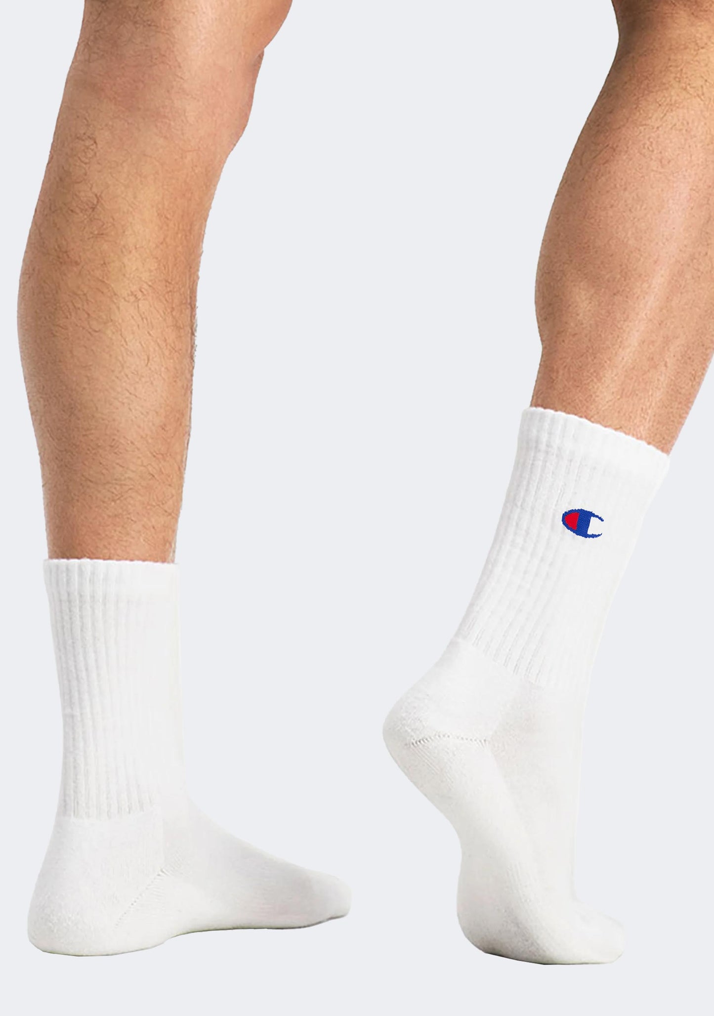 Champion Adults C Logo Crew Socks 3 Pack White