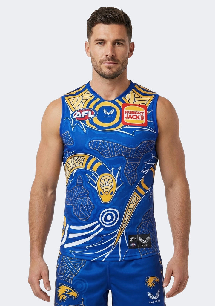 Castore Men's West Coast Eagles Replica Indigenous Guernsey