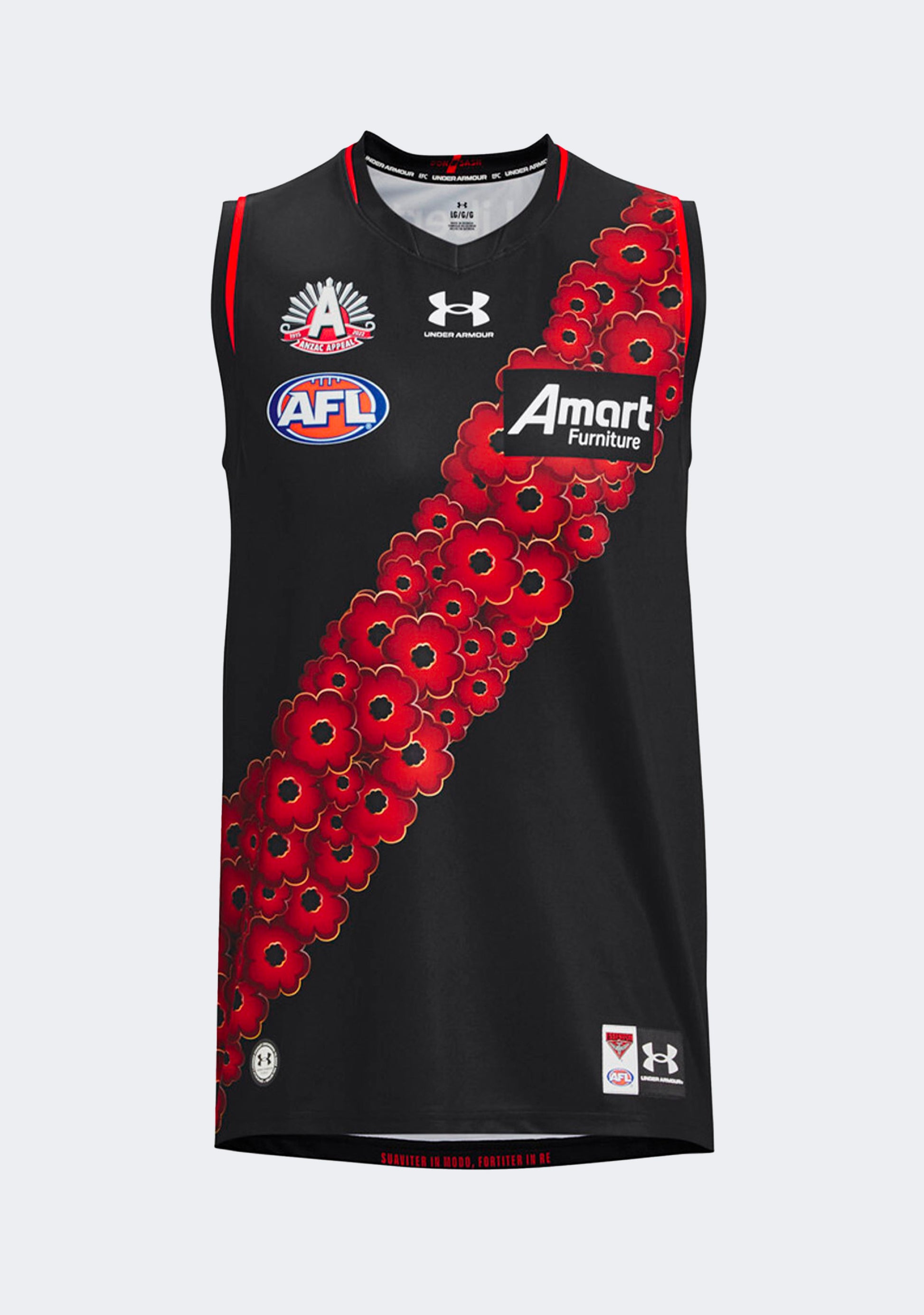 Under Armour Women's Essendon FC 2023 ANZAC Replica Sleeveless Guernsey