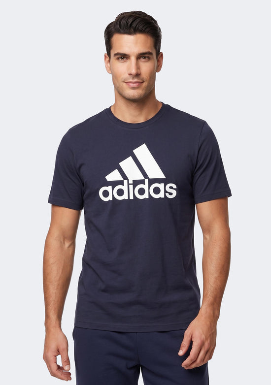 Adidas Men's Essentials Single Jersey Big Logo Tee Navy