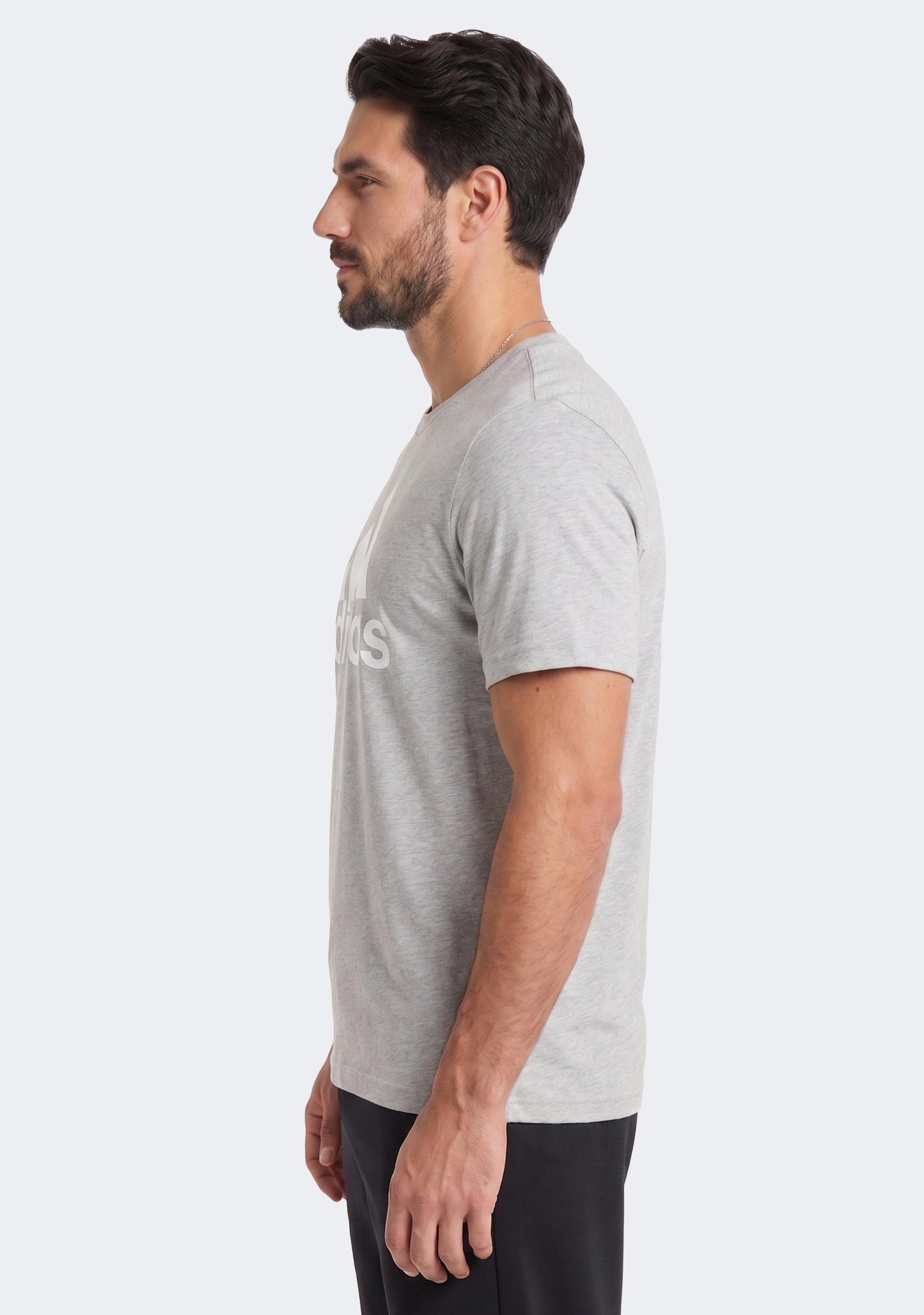 Adidas Men's Essentials Single Jersey Big Logo Tee Grey