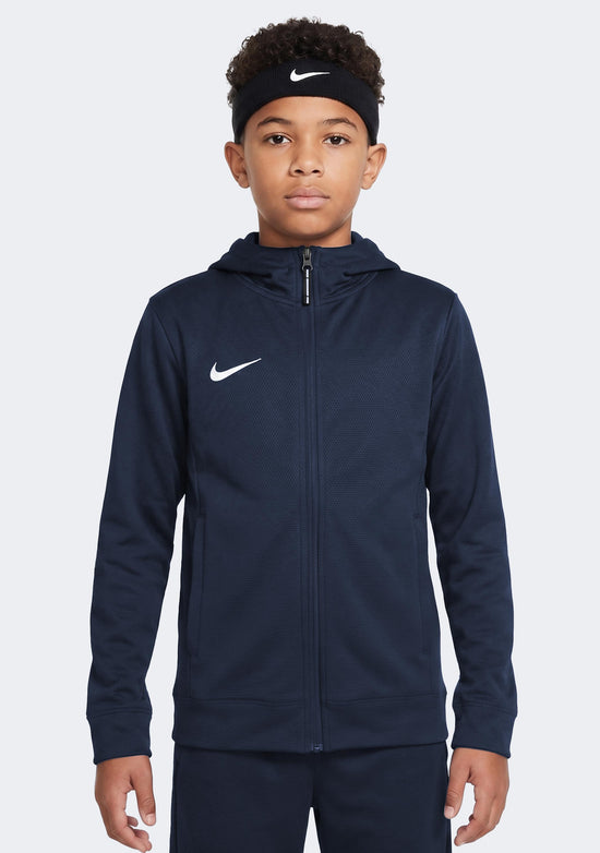 Nike Kids' Team Basketball Full Zip Stock Hoodie Navy