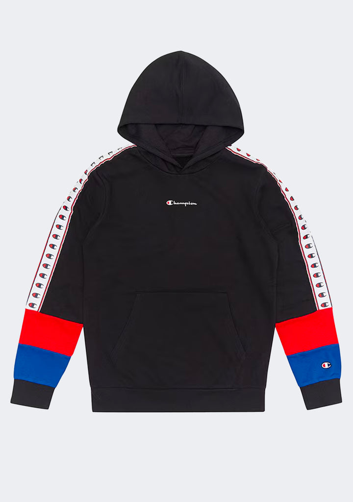 Champion Kids' Retro Tape Hoodie Black
