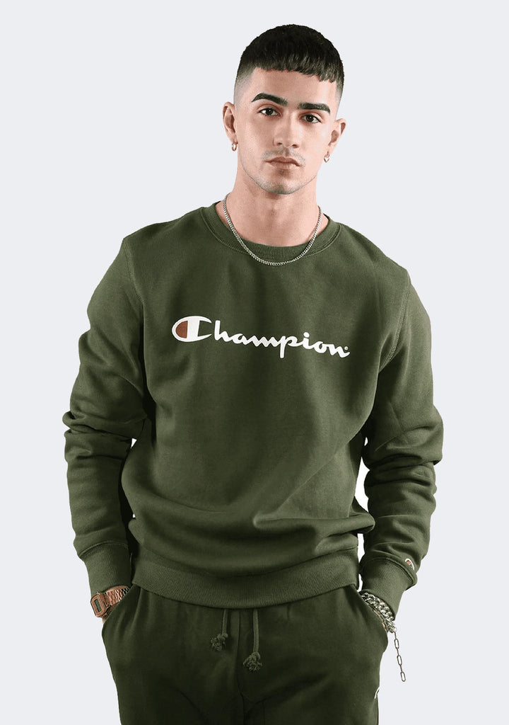 Champion Men’s Script Crew Forrest Green