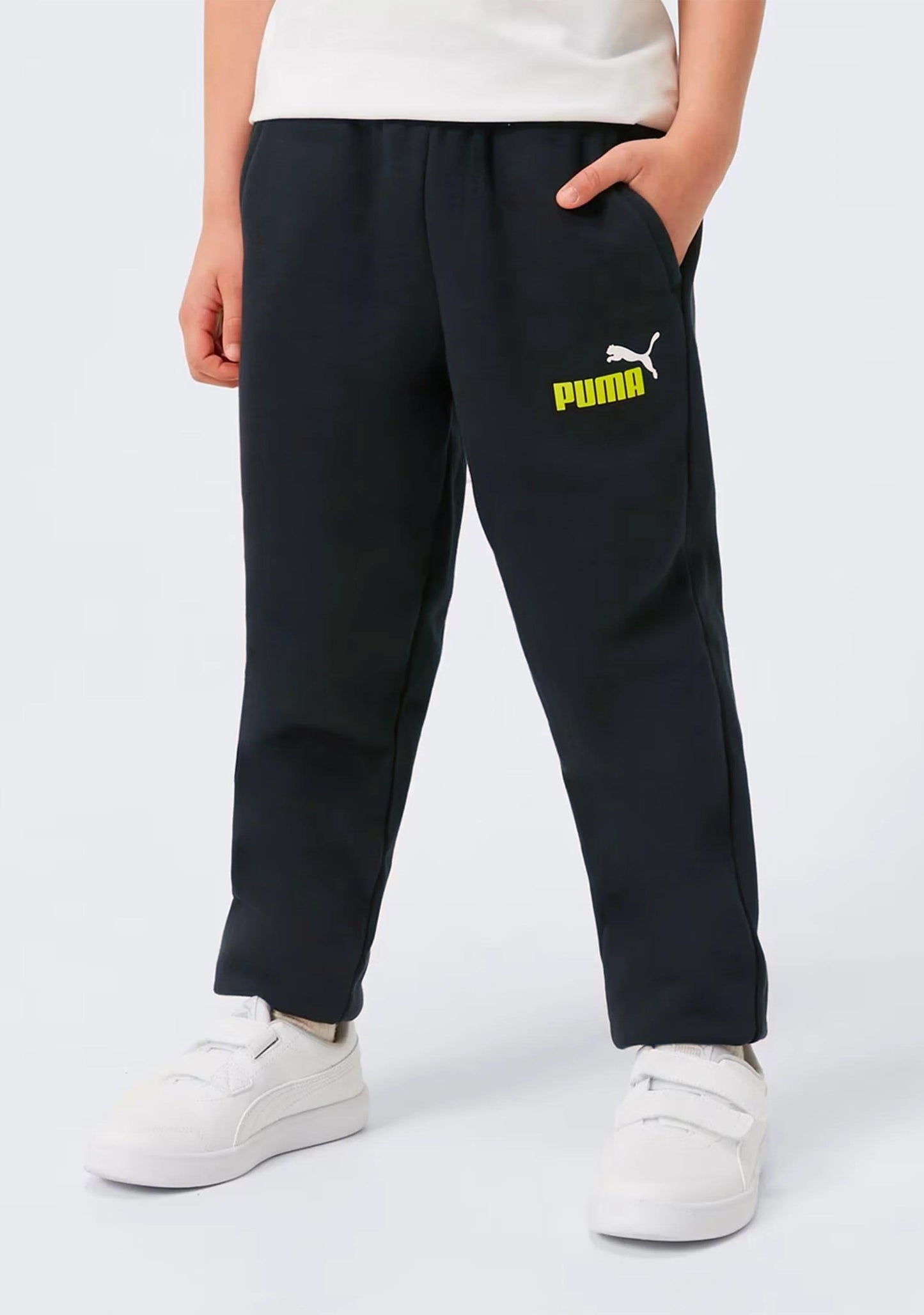 Puma Youth Essentials+ Two-Tone Logo Pants