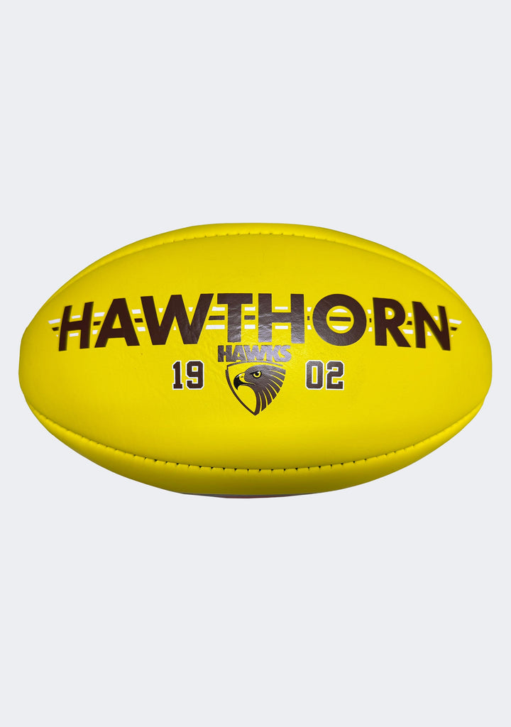 Sherrin AFL Hawthorn Hawks Team Yellow Leather Football