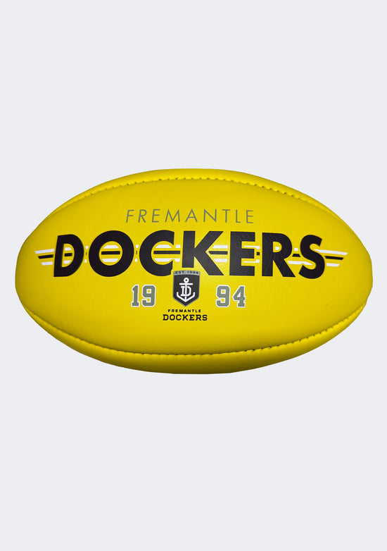 Sherrin AFL Fremantle Dockers Team Yellow Leather Football