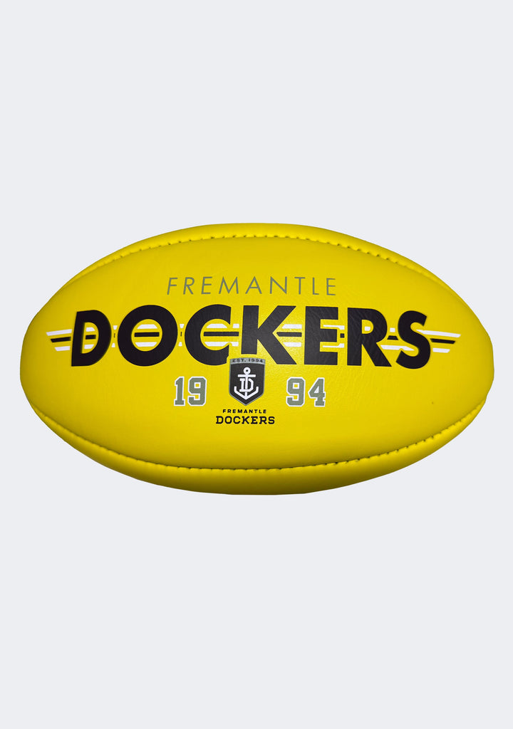 Sherrin AFL Fremantle Dockers Team Yellow Leather Football