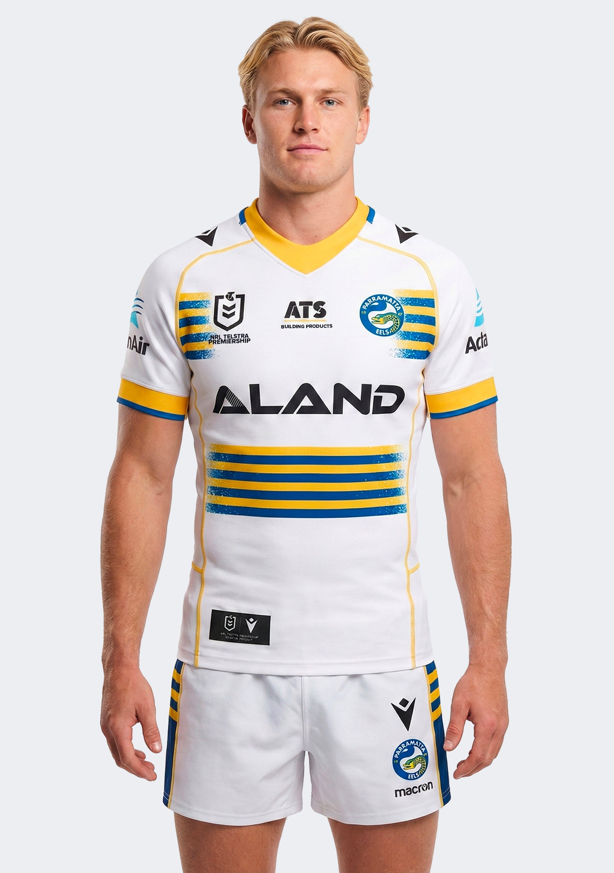 Macron Men's Parramatta Eels M24 Authentic Away Shirt SS