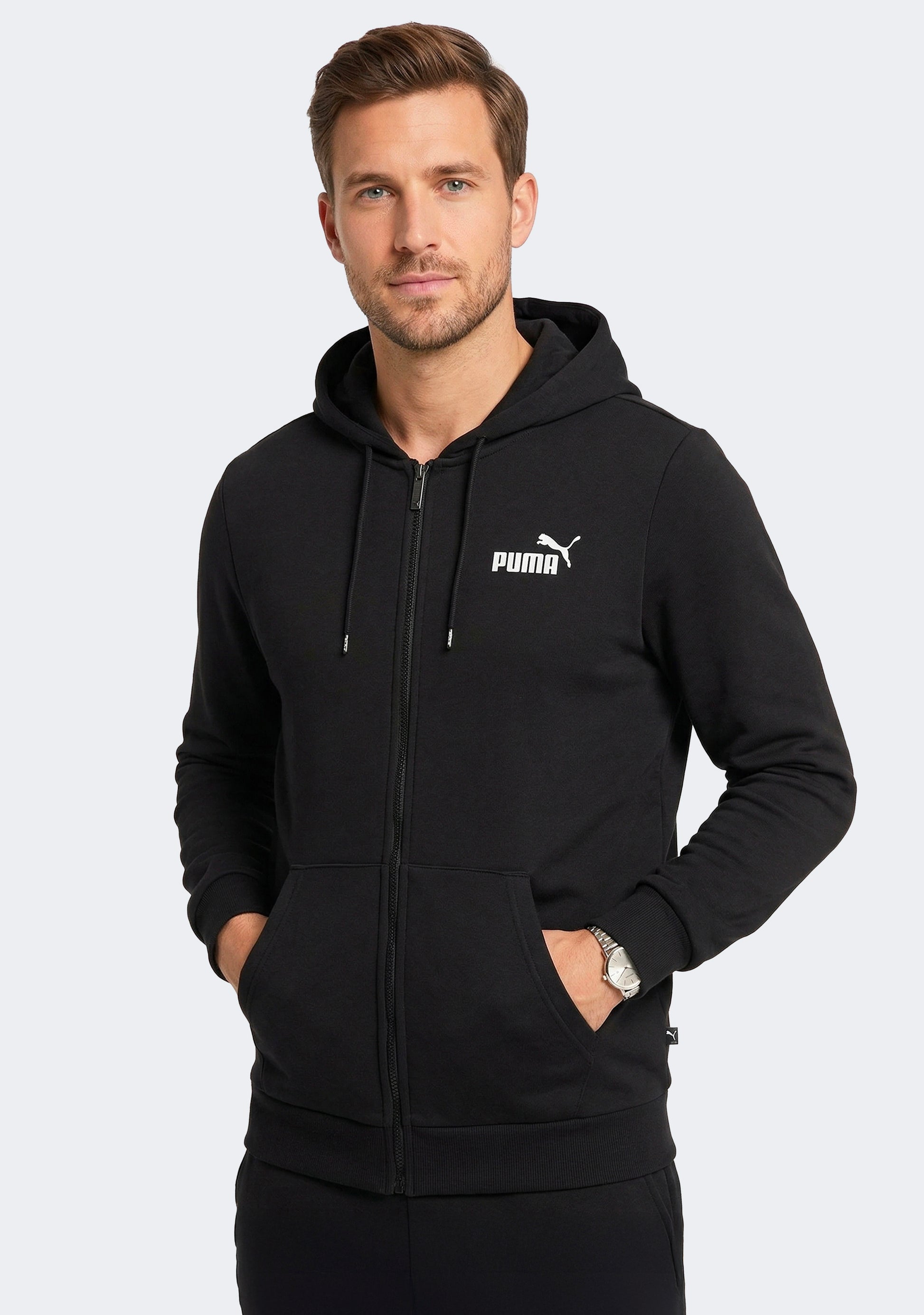 Puma Men's Essential Small Logo Full Zip Hoodie