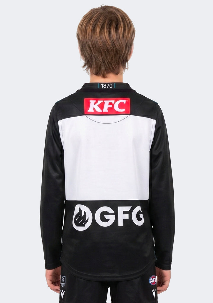 Macron Youth Port Adelaide Long Sleeve Guernsey