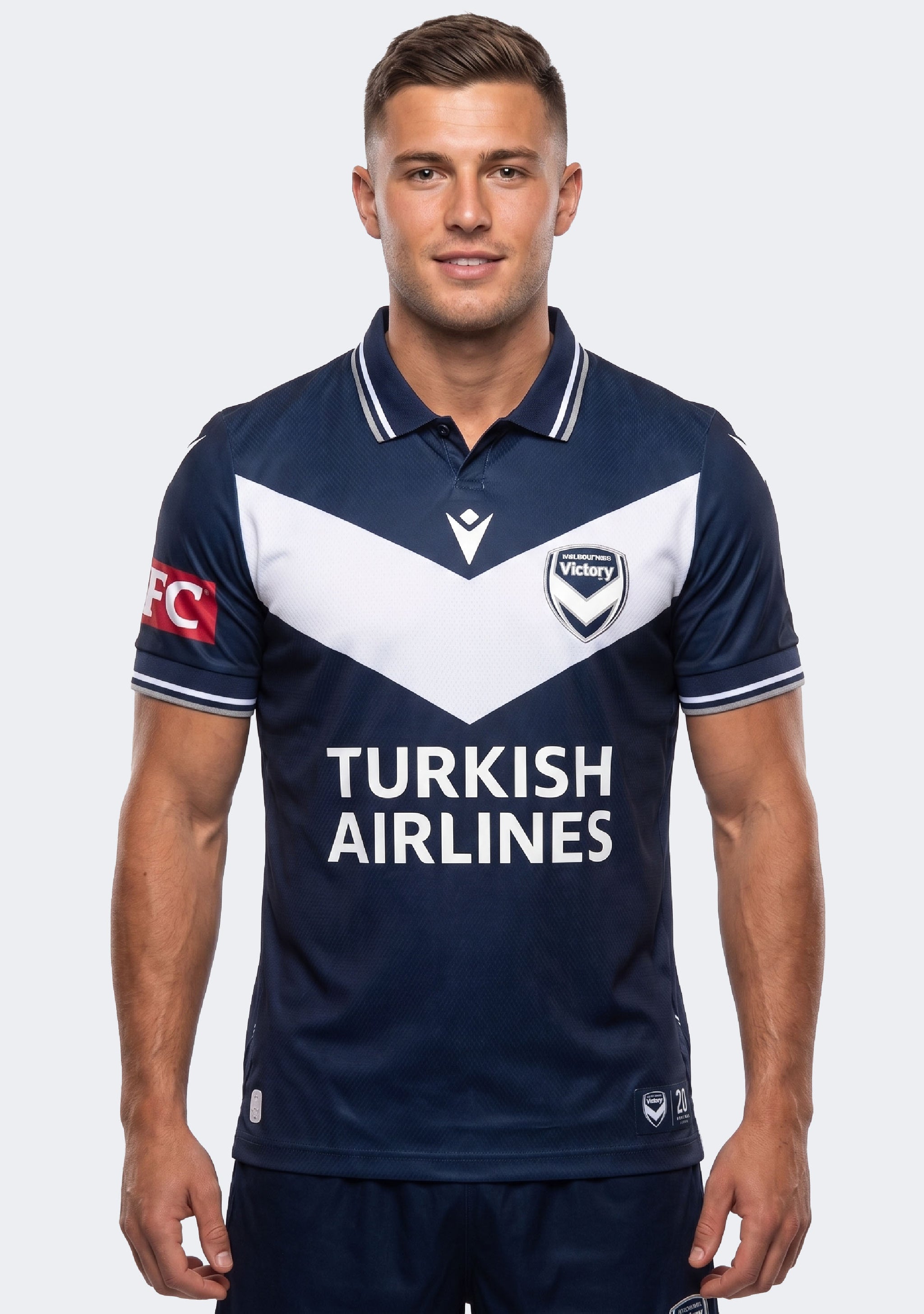 Macron Men's Melbourne Victory 24/25 Player Training Short Sleeve Shirt