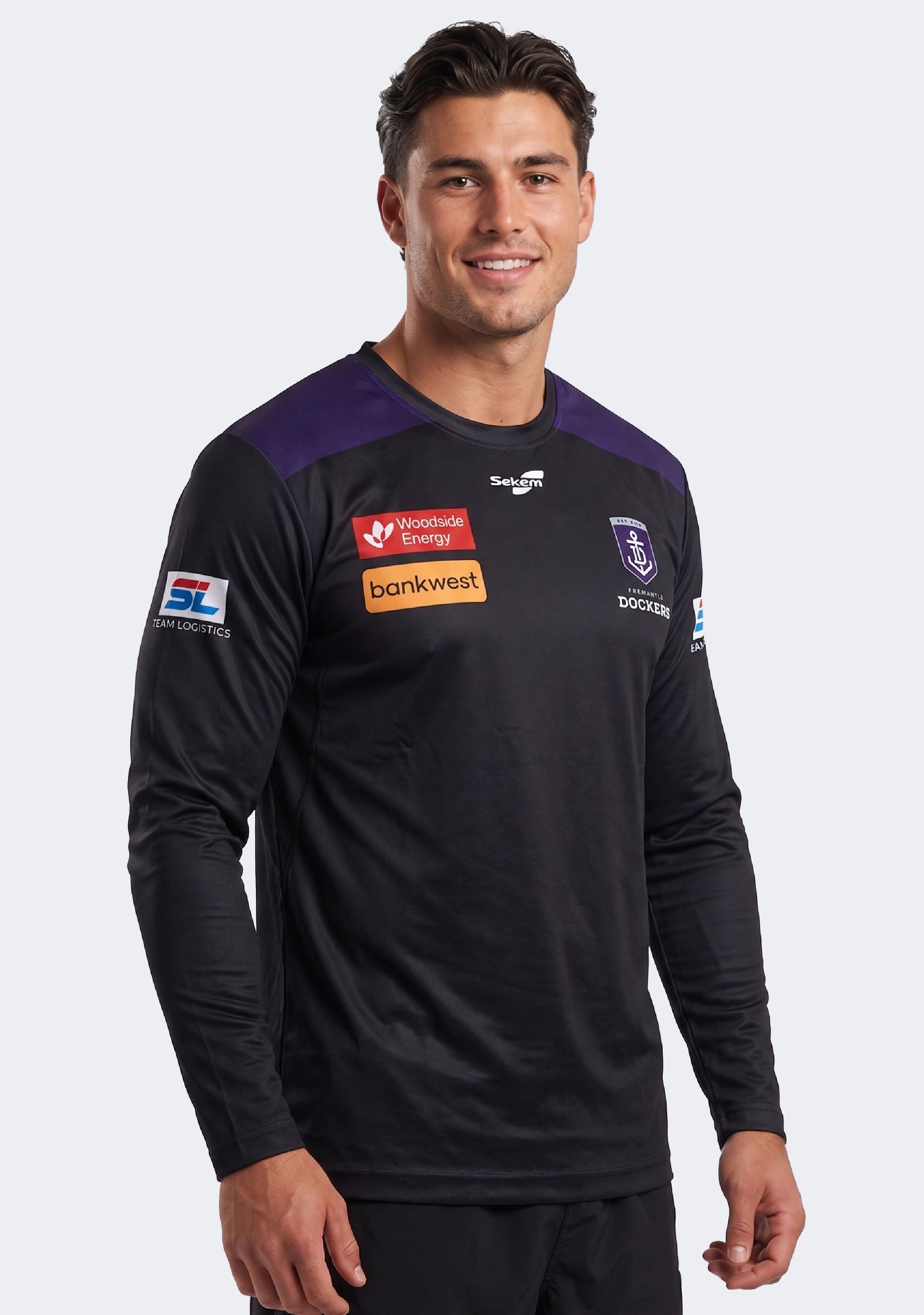Sekem Men's Fremantle Dockers Players Training Tee Long Sleeve