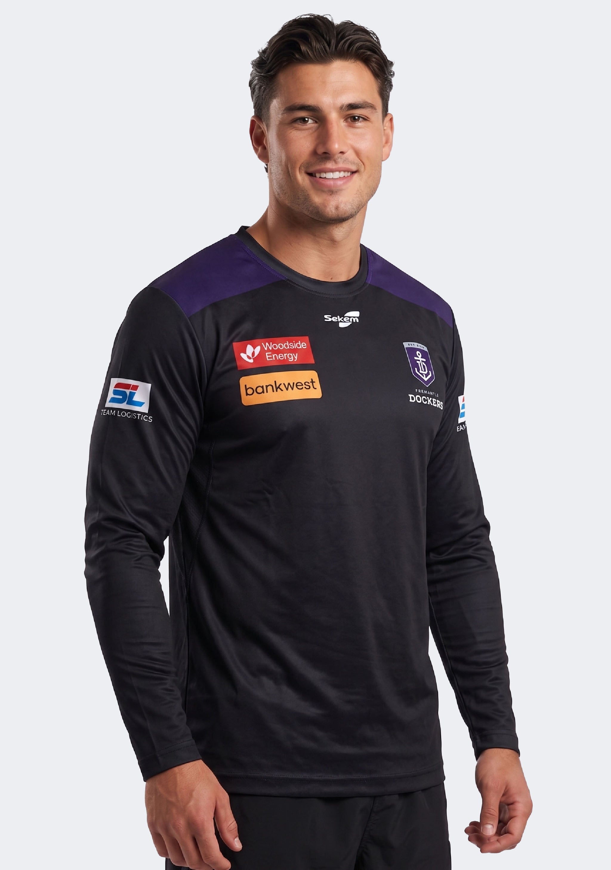 Sekem Men's Fremantle Dockers Players Training Tee Long Sleeve
