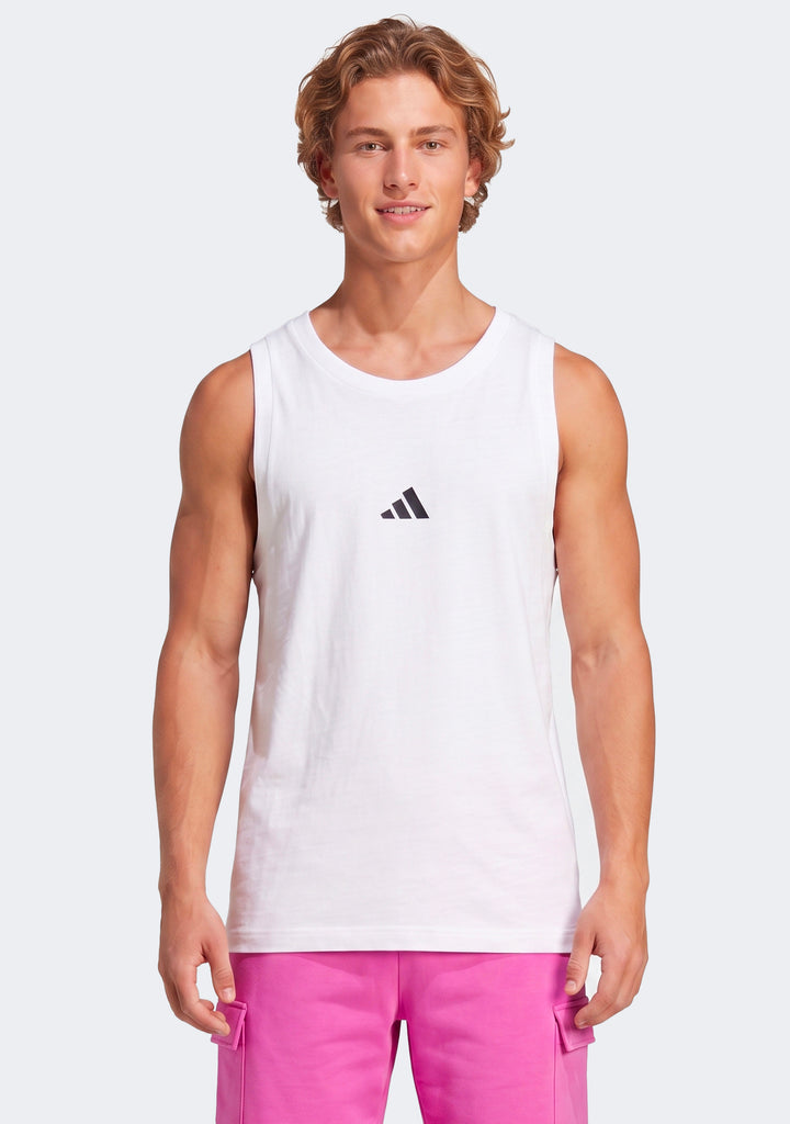 Adidas Men's Essentials Small Logo Tank Top White/Black