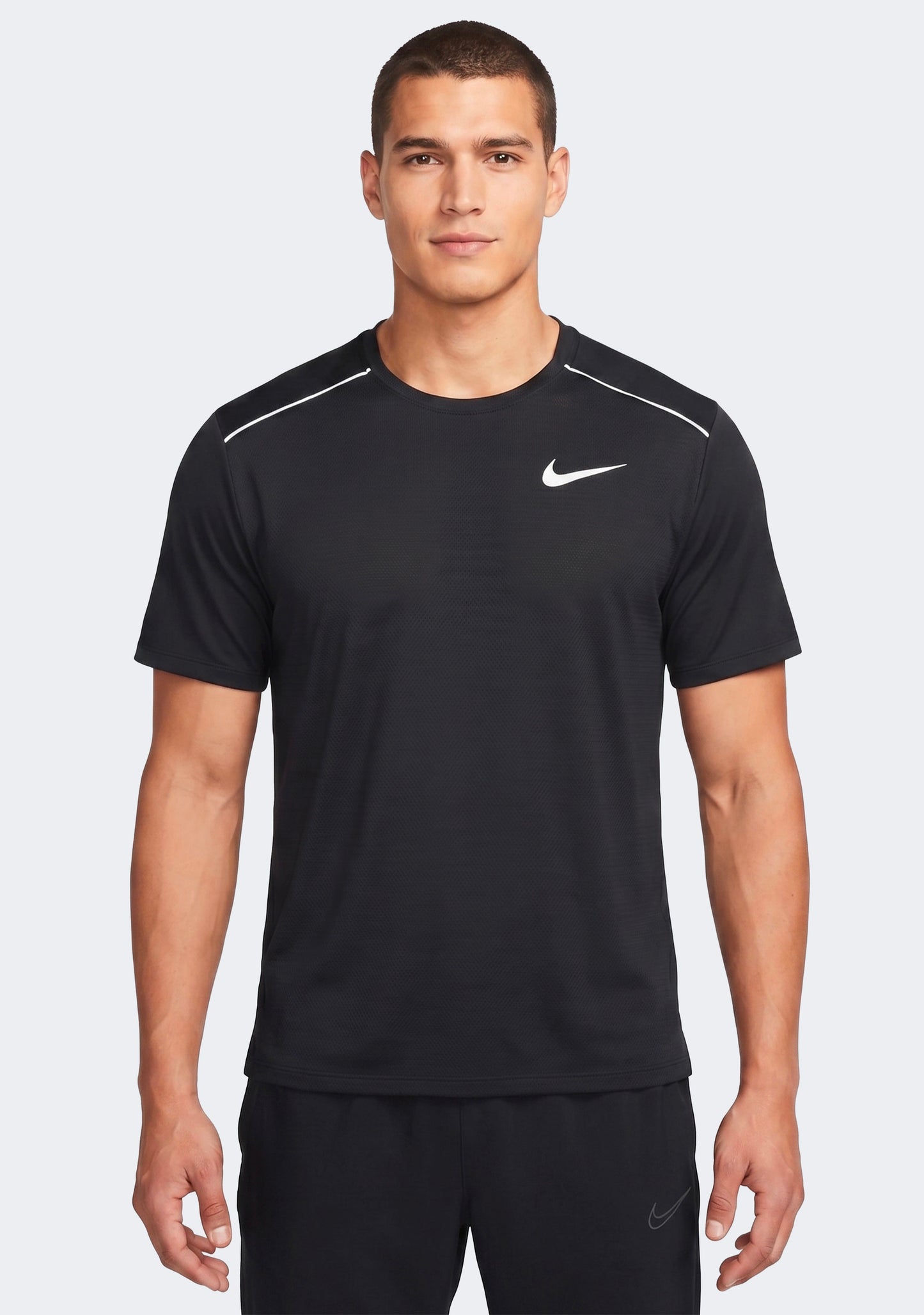 Nike Men's Dri-Fit 1.0 Black Miler Running T-Shirt