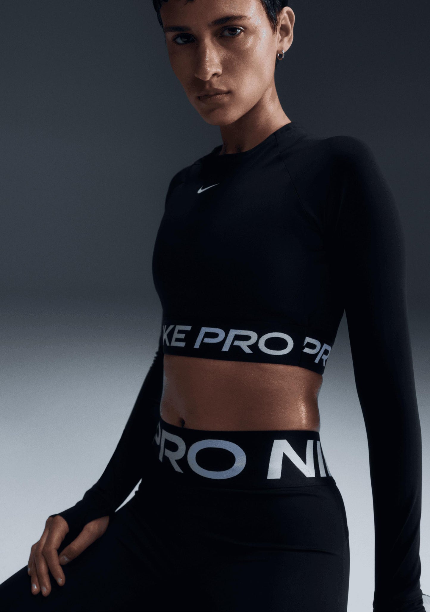 Nike Women's Pro Dri-Fit Cropped Long Sleeve Top