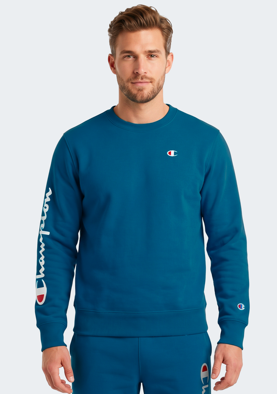 Champion Men's French Terry Script Crew