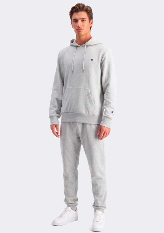 Champion Men’s Lightweight French Terry C Logo Hoodie Oxford Heather