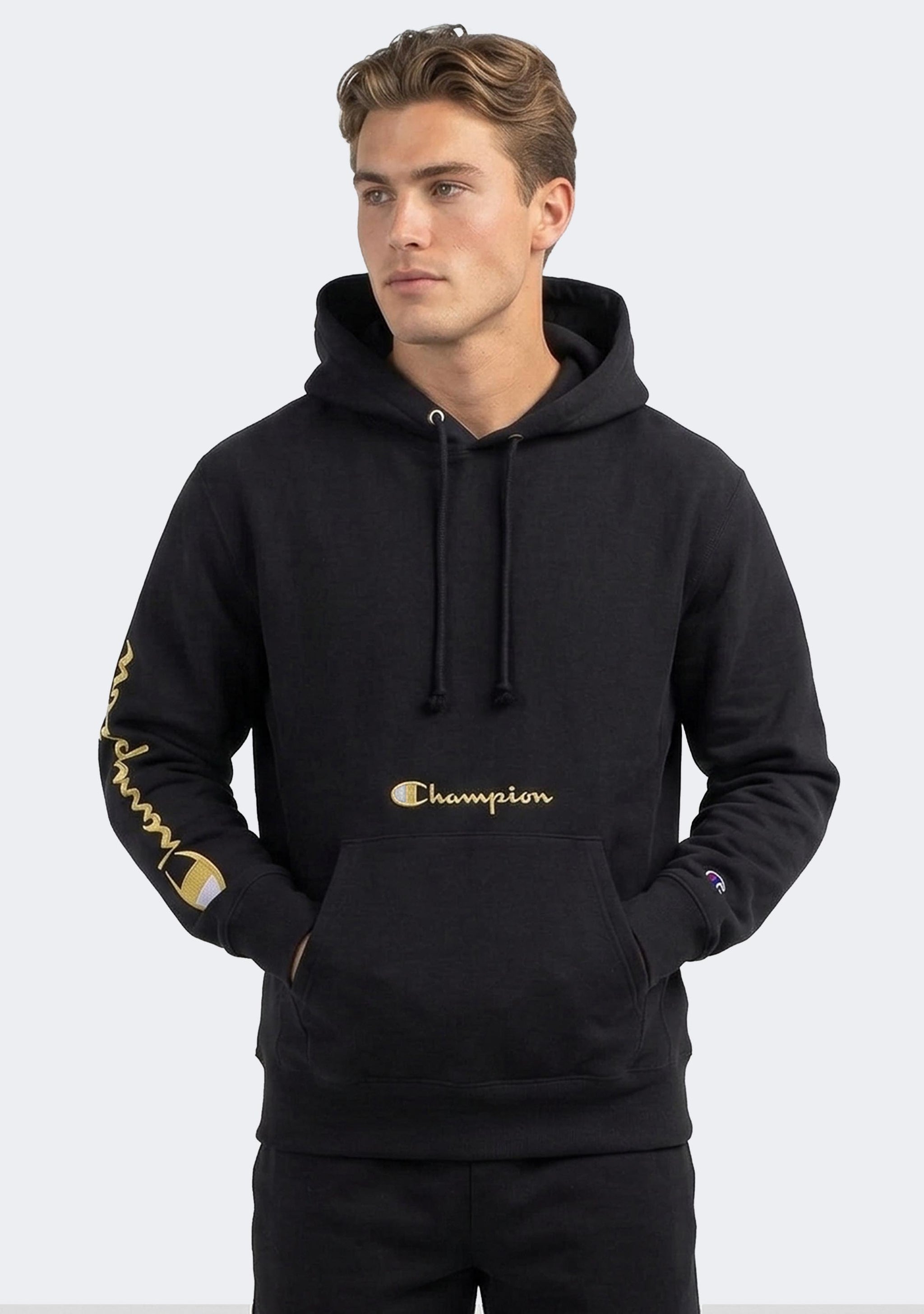 Champion Men's Reverse Weave Multi Script Hoodie