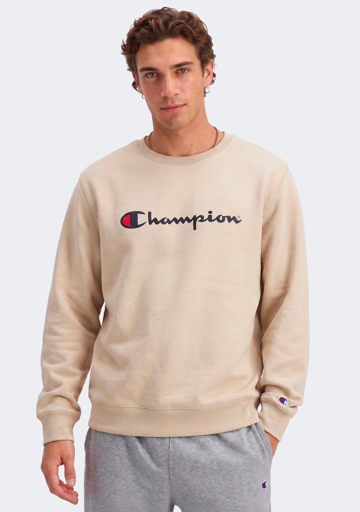Champion Men’s Beige Script Crew