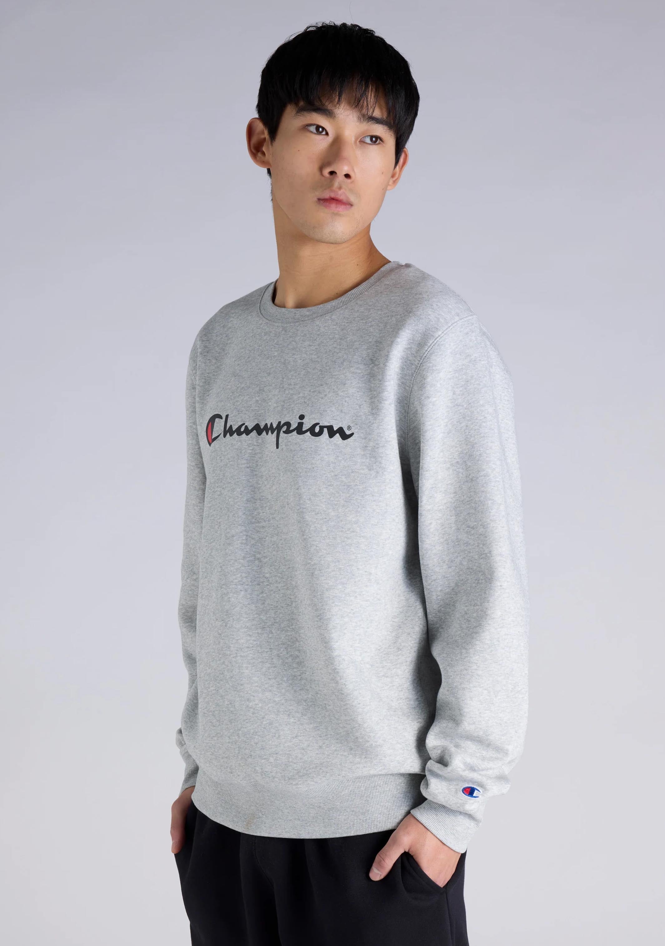 Champion Men’s Script Crew Oxford Heather